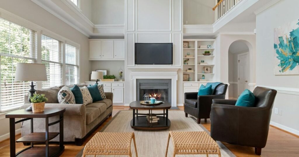Awkward Living Room Layout with Fireplace