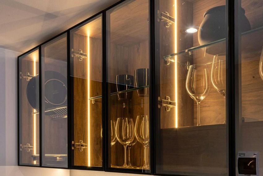 kitchen accents ideas kitchen with modern style glass cabinets