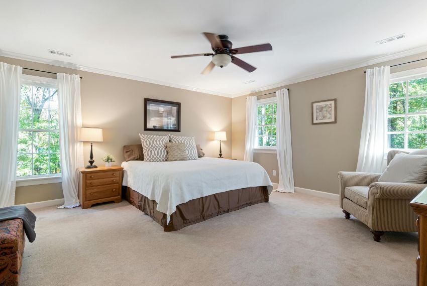 Master bedroom with sitting area and drawer