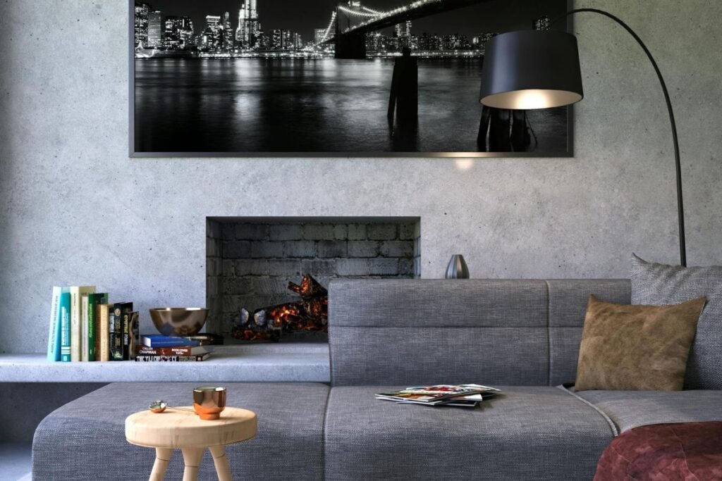 Simple Grey wallpaper living room