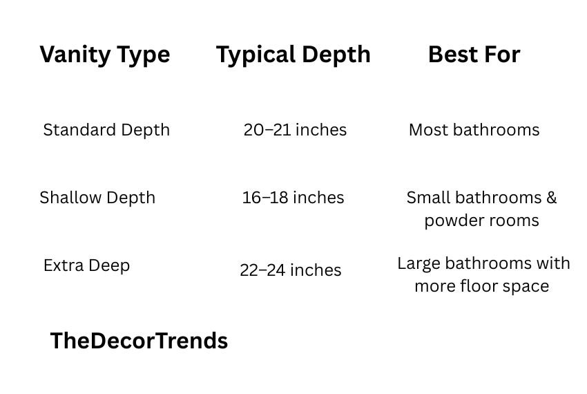 Standard Bathroom Vanity Depth