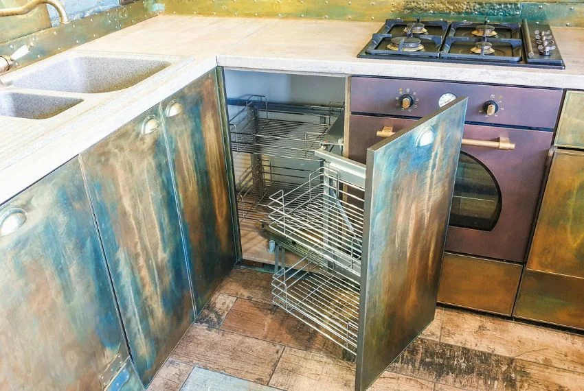 lazy susan corner cabinet design