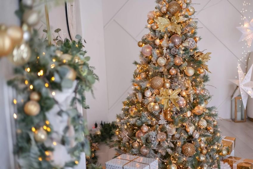 Christmas Tree with baubles decoration