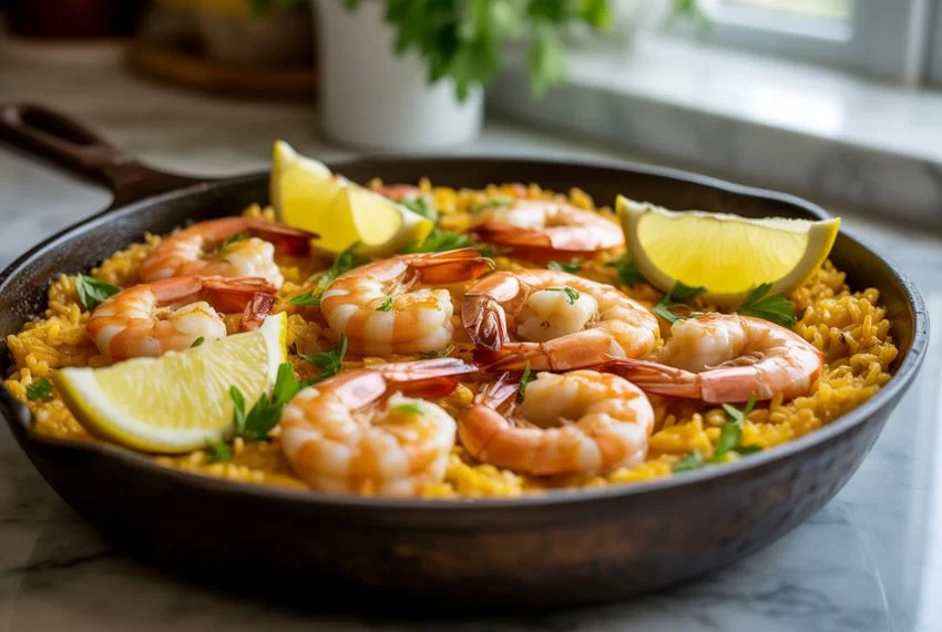 One-Pot Lemon Garlic Shrimp and Rice