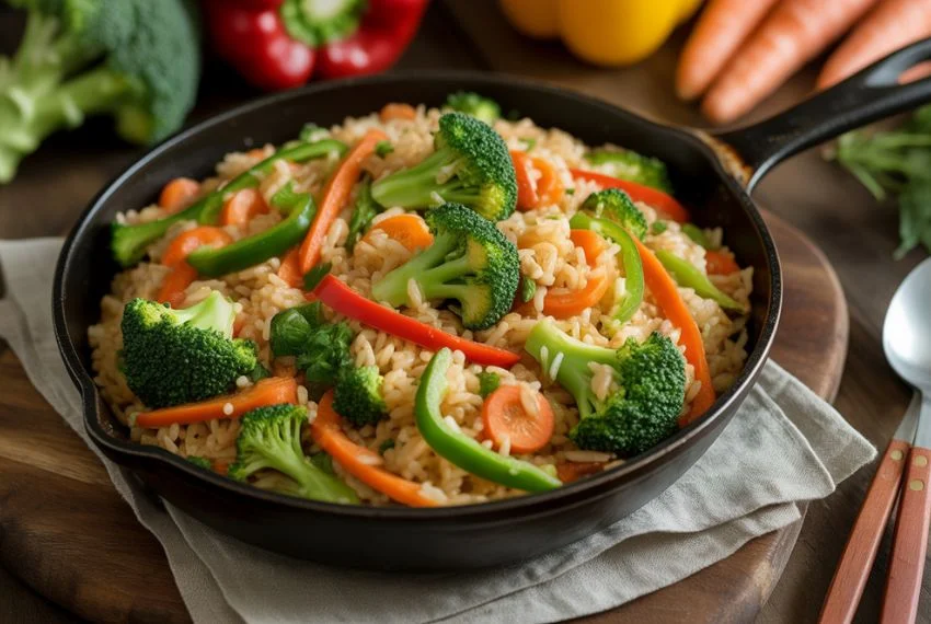 One-Pot Vegetable Stir-Fry Rice