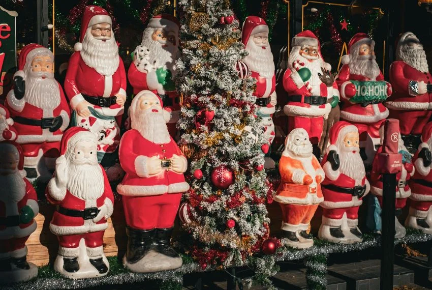 Santa and Reindeer Outdoor Christmas Decorations