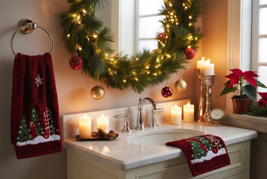 christmas bathroom decor