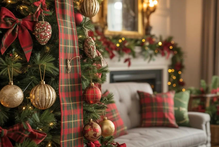 close-up of a Ralph Lauren Christmas Tree