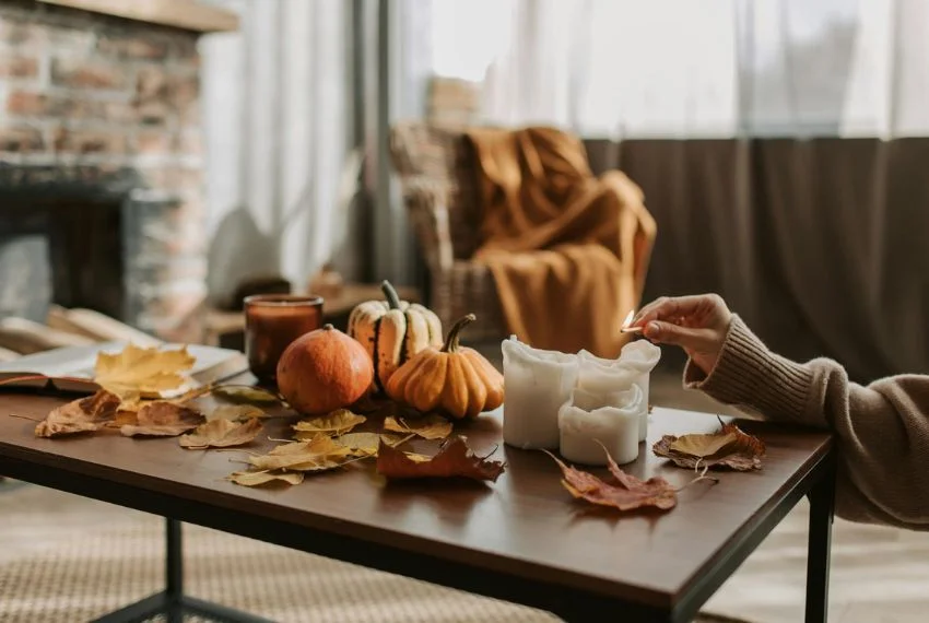 cozy fall table setup