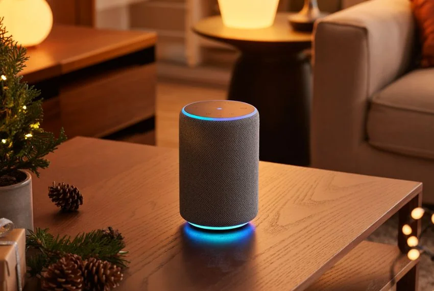 speaker on a wooden table 