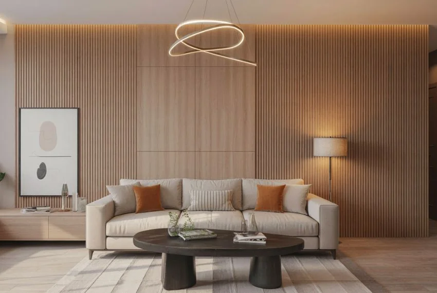 Minimal Vertical Slat Panelling for a Contemporary Look