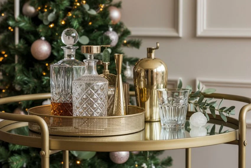 Chic Bar Cart as a Focal Point