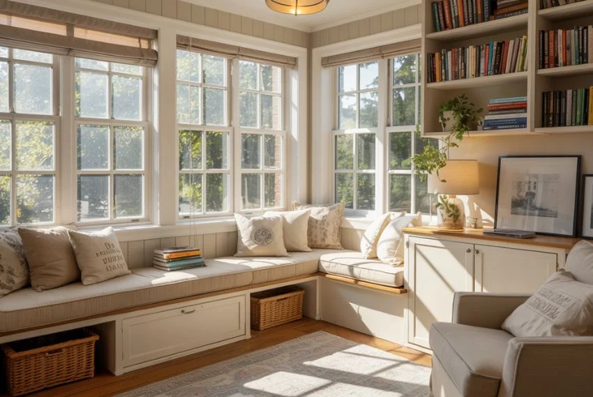 Cozy Reading Nook Sunroom