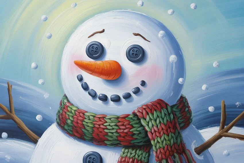 Cute Snowman Canvas for Beginners