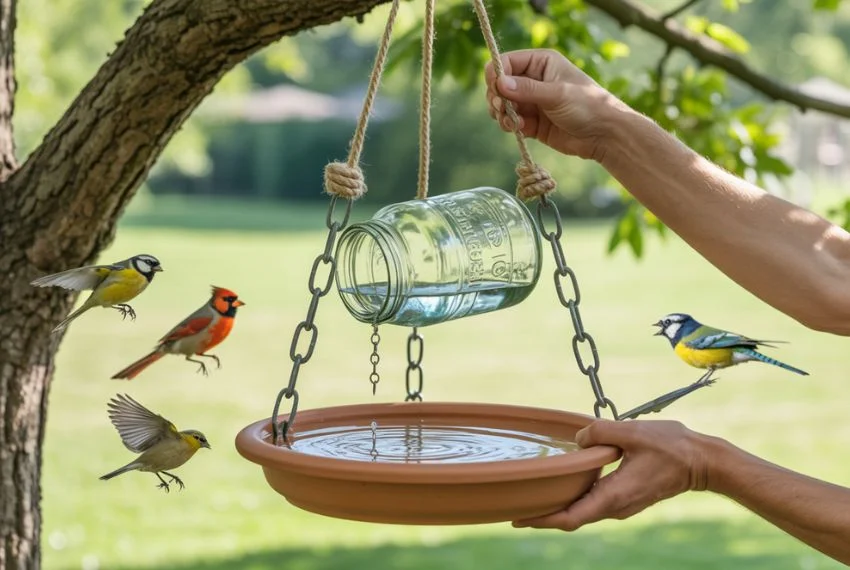 DIY Hanging Bird Bath Ideas