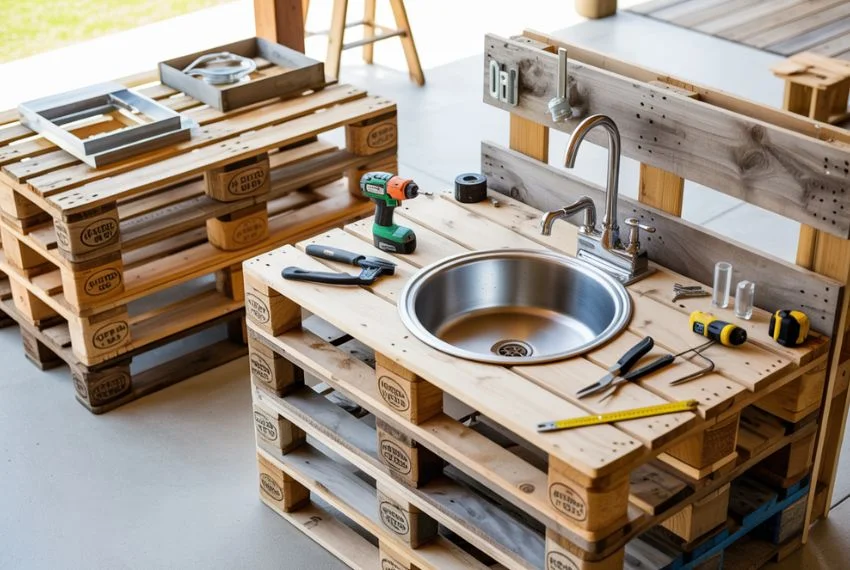 DIY Mud Kitchen Using Pallets