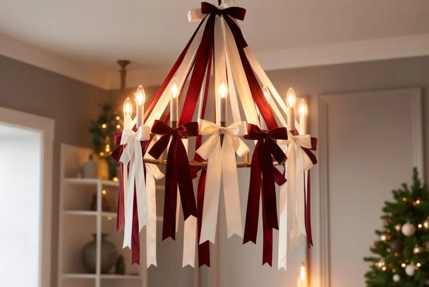 Elegant Ribbon Swags for a Soft, Luxe Holiday Look