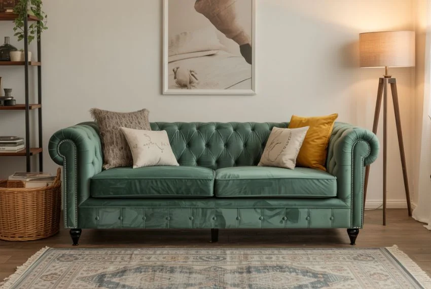 Fabric and Velvet Chesterfield Sofas for a Softer Look