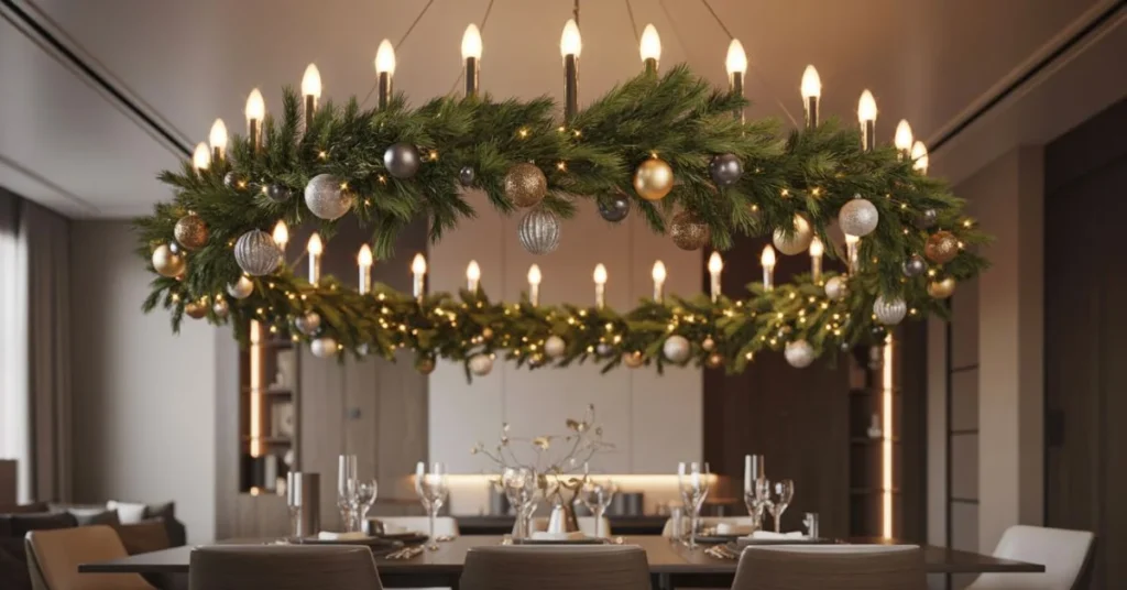 Festive Christmas Chandelier Decorating