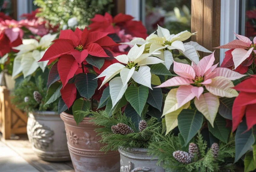 Festive Poinsettia Arrangements