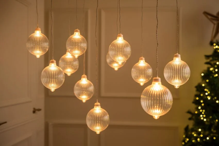Floating Christmas light ornaments