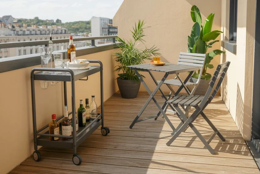Foldable and Portable Balcony Bar Setups