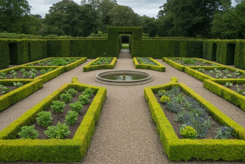 Formal Garden Layouts with Symmetry