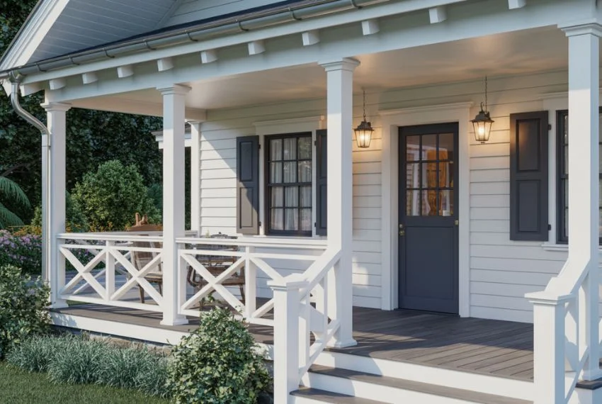 Front Porch Farmhouse X-Design Railings