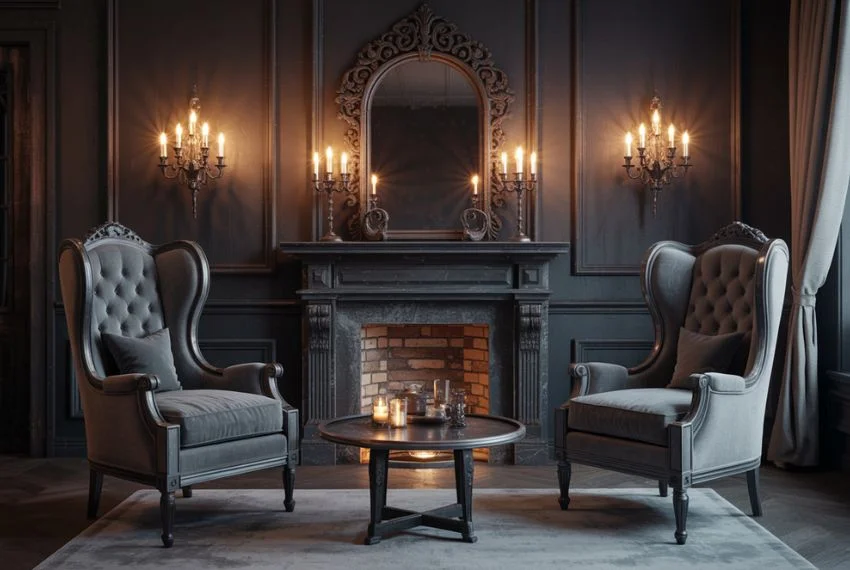 Gothic Victorian Living Room for a Moody Atmosphere