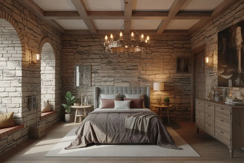 Grand Stone Walls and Textured Finishes