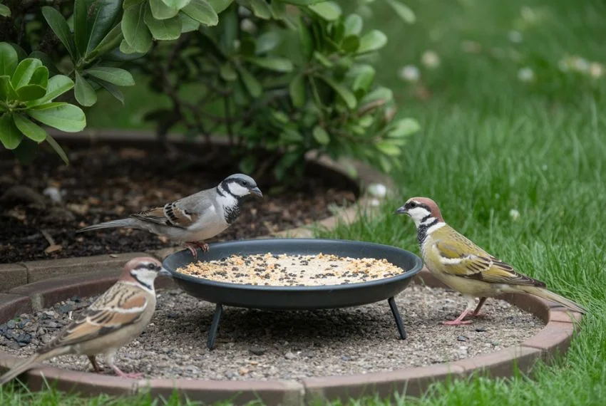 Ground-Level DIY Outdoor Bird Station for Shy Birds