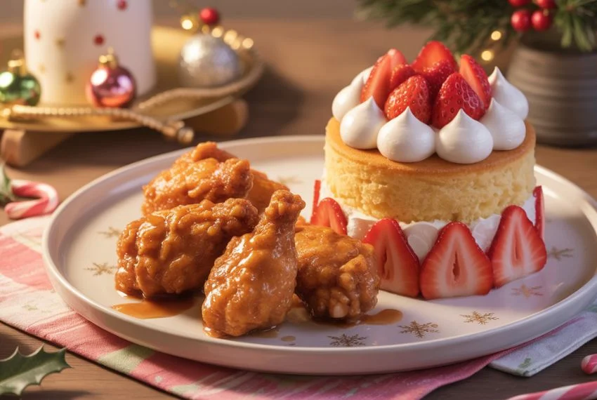 Japan – Christmas Fried Chicken & Strawberry Cake