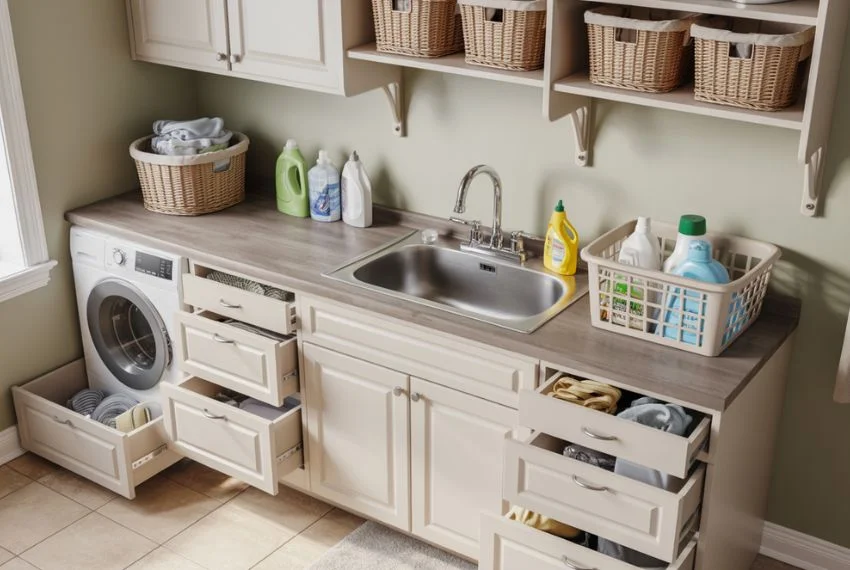Laundry Room Sink Ideas with Built-In Storage