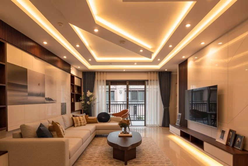 Layered False Ceilings with Soft LED Lighting