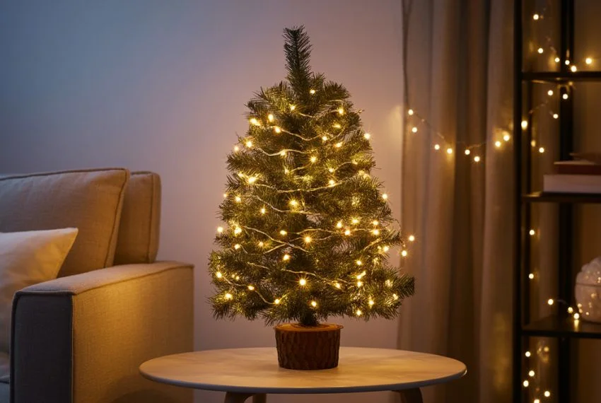 Mini Christmas tree with micro LED lights