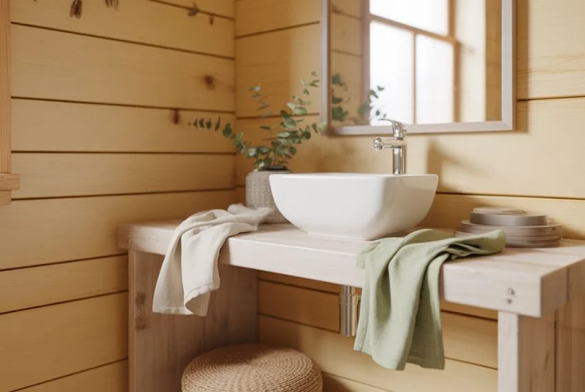 Minimalist Rustic Bathroom