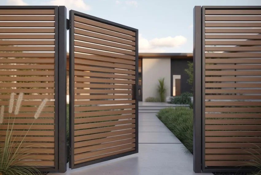 Modern Horizontal Slat Fence Gate