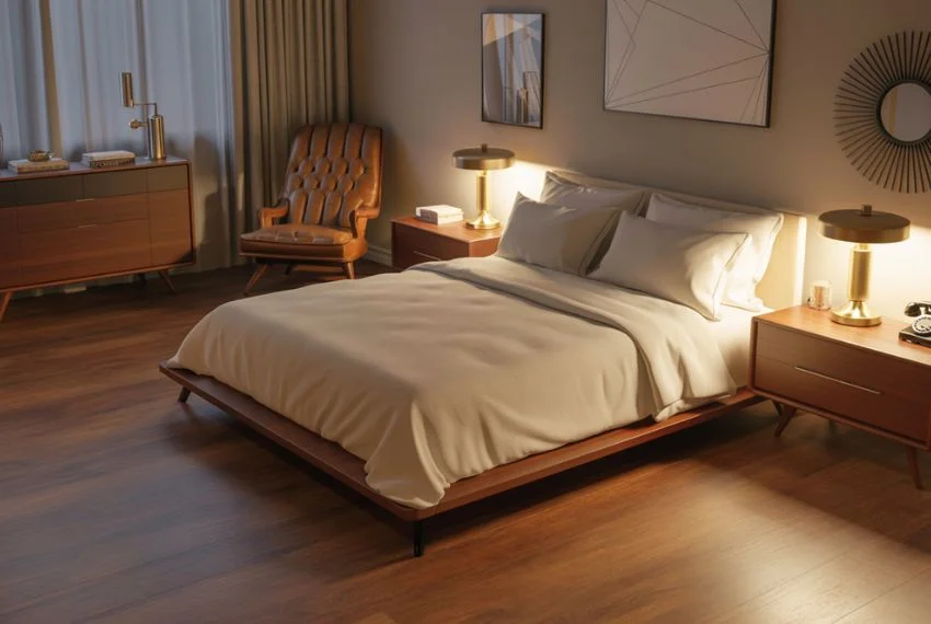 Modern Touches for a Balanced Retro 70s Bedroom