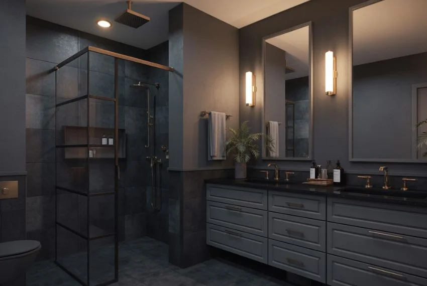 Moody Dark Shades for Bold Bathroom Paint Ideas