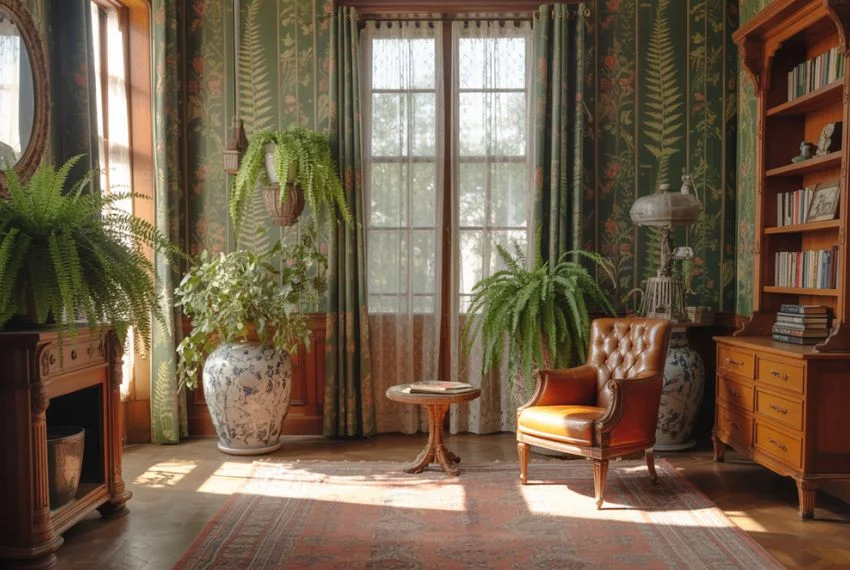 Nature-Inspired Victorian Living Room