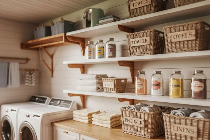 Open Shelving & Storage Section