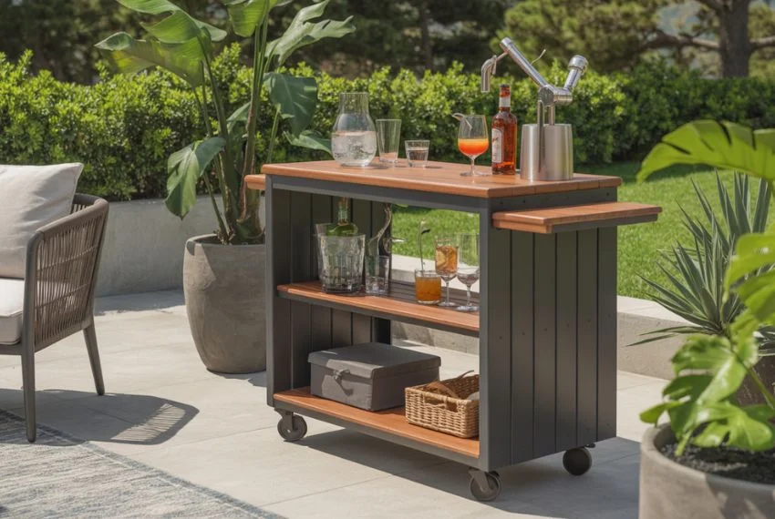 Outdoor Patio Bar Cart
