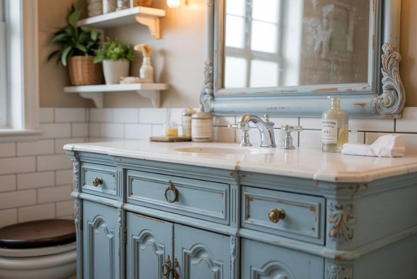 Painted Antique Bathroom Vanity