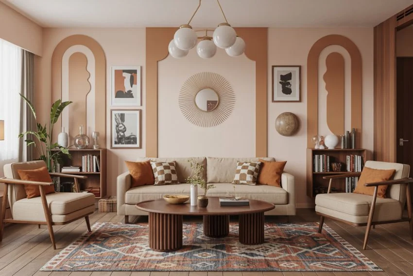 Patterns and Wall Décor for Retro Living Room