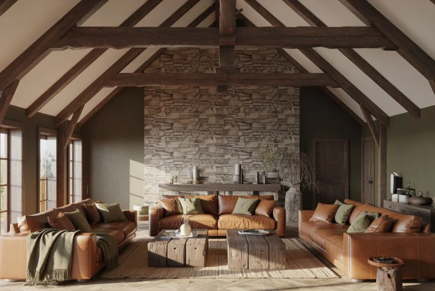 Rustic Double Height Living Room Style