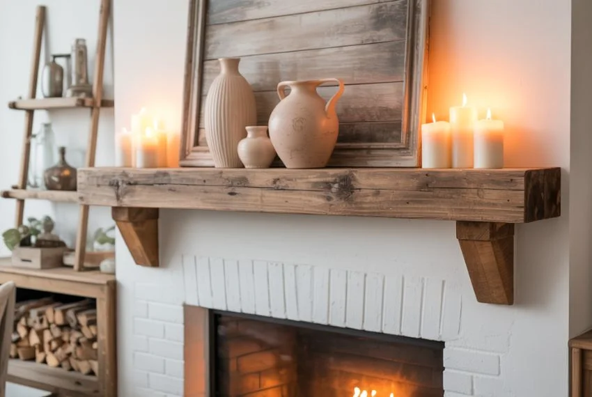Rustic Winter Mantel Decor for Warm Homes