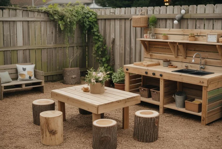Rustic Wooden Mud Kitchen Designs