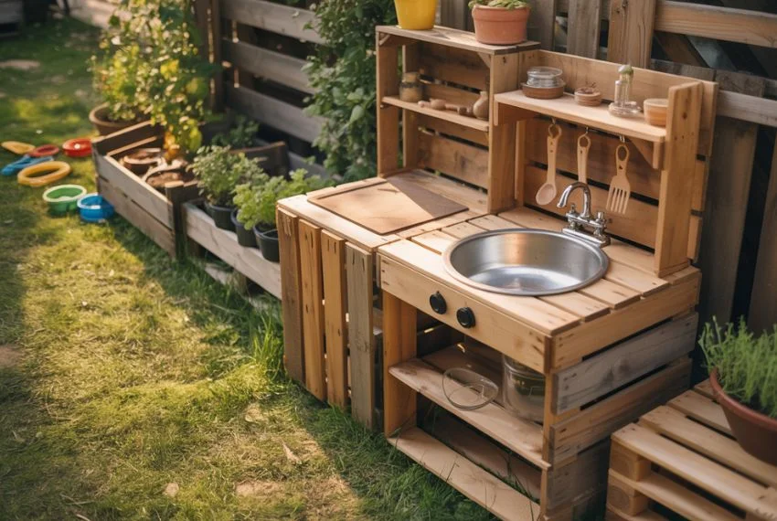 Simple Backyard Mud Kitchen