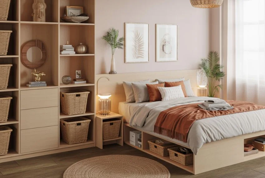 Simple Storage That Keeps the Room Clutter-Free