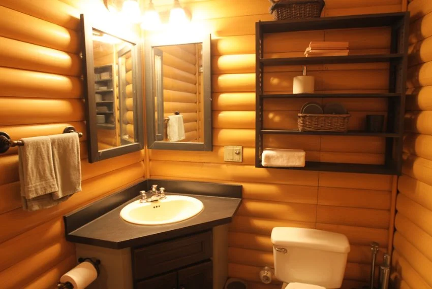 Small Log Cabin Bathroom Ideas
